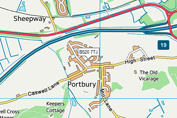 BS20 7TJ map - OS VectorMap District (Ordnance Survey)