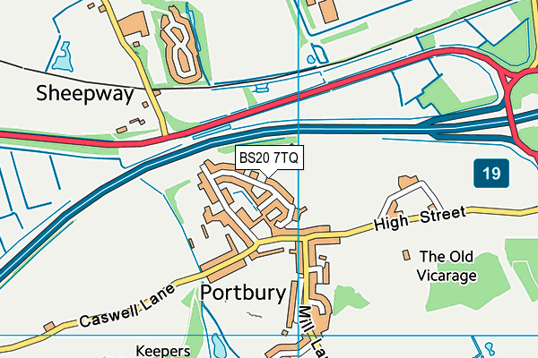 BS20 7TQ map - OS VectorMap District (Ordnance Survey)