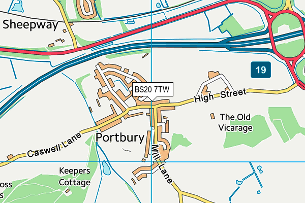 BS20 7TW map - OS VectorMap District (Ordnance Survey)