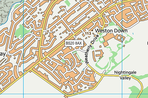 BS20 8AX map - OS VectorMap District (Ordnance Survey)