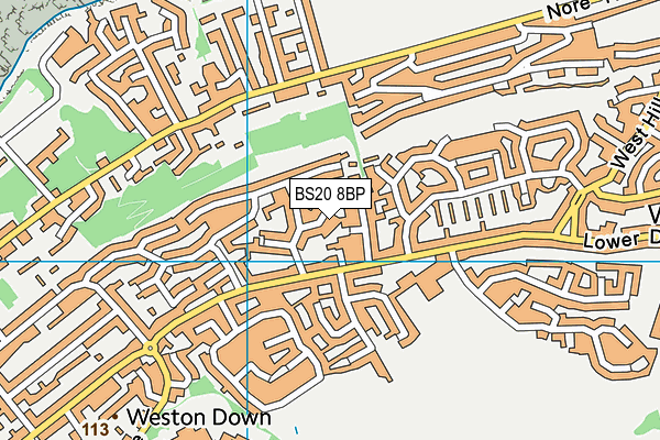 BS20 8BP map - OS VectorMap District (Ordnance Survey)