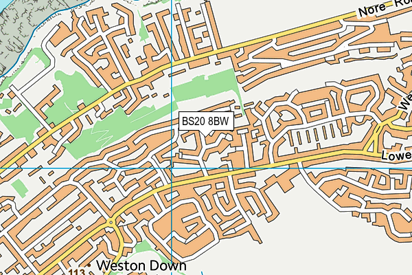 BS20 8BW map - OS VectorMap District (Ordnance Survey)