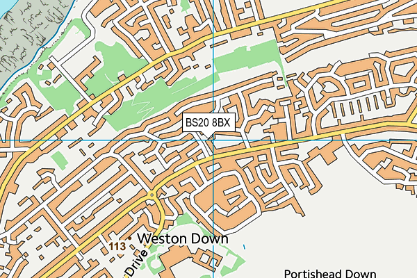 BS20 8BX map - OS VectorMap District (Ordnance Survey)