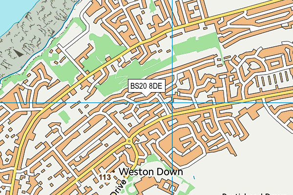 BS20 8DE map - OS VectorMap District (Ordnance Survey)