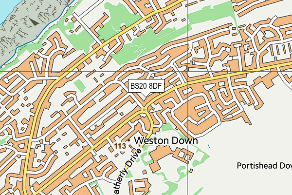 BS20 8DF map - OS VectorMap District (Ordnance Survey)