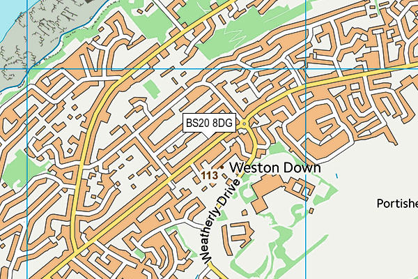 BS20 8DG map - OS VectorMap District (Ordnance Survey)