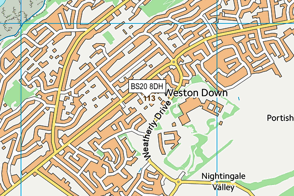 BS20 8DH map - OS VectorMap District (Ordnance Survey)