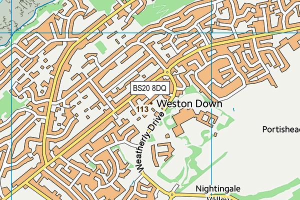 BS20 8DQ map - OS VectorMap District (Ordnance Survey)