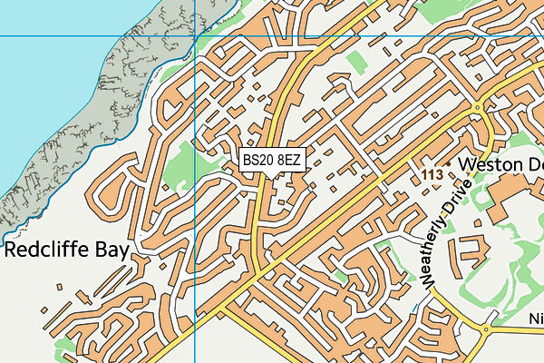 BS20 8EZ map - OS VectorMap District (Ordnance Survey)