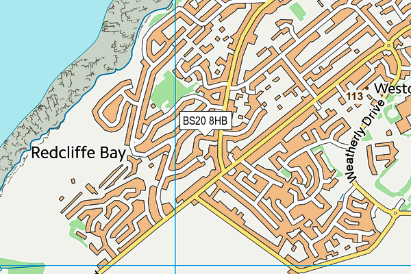 BS20 8HB map - OS VectorMap District (Ordnance Survey)