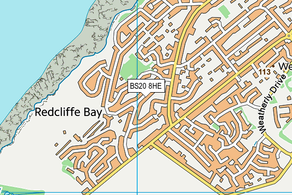 BS20 8HE map - OS VectorMap District (Ordnance Survey)