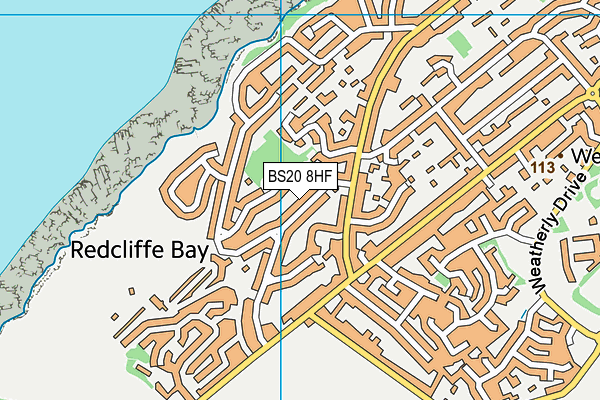 BS20 8HF map - OS VectorMap District (Ordnance Survey)