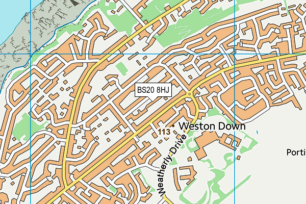 BS20 8HJ map - OS VectorMap District (Ordnance Survey)