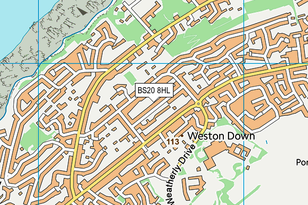 BS20 8HL map - OS VectorMap District (Ordnance Survey)