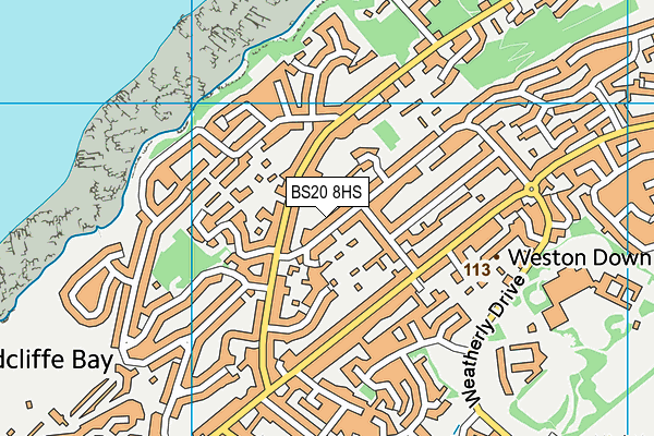 BS20 8HS map - OS VectorMap District (Ordnance Survey)