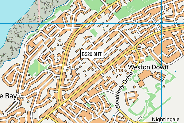 BS20 8HT map - OS VectorMap District (Ordnance Survey)