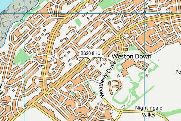 BS20 8HU map - OS VectorMap District (Ordnance Survey)