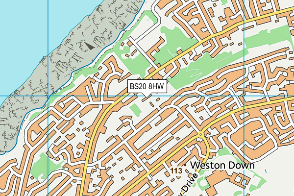 BS20 8HW map - OS VectorMap District (Ordnance Survey)