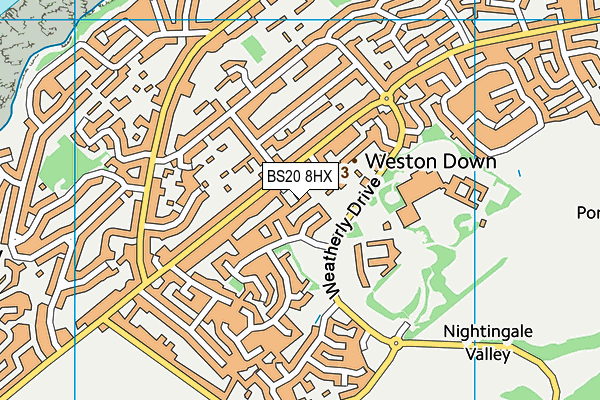 BS20 8HX map - OS VectorMap District (Ordnance Survey)