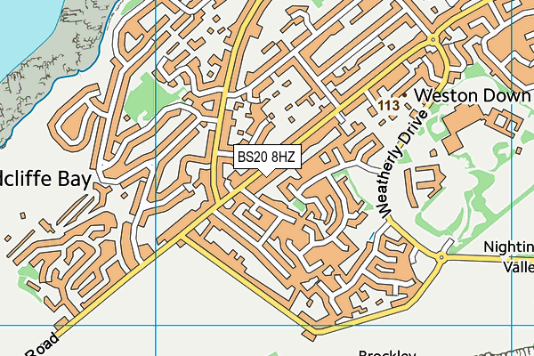 BS20 8HZ map - OS VectorMap District (Ordnance Survey)