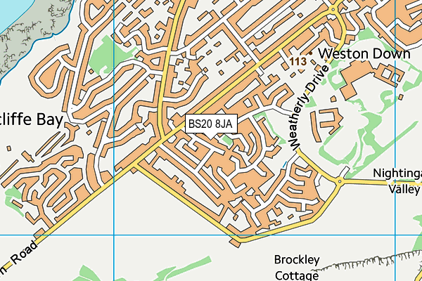 BS20 8JA map - OS VectorMap District (Ordnance Survey)