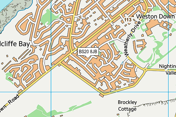 BS20 8JB map - OS VectorMap District (Ordnance Survey)