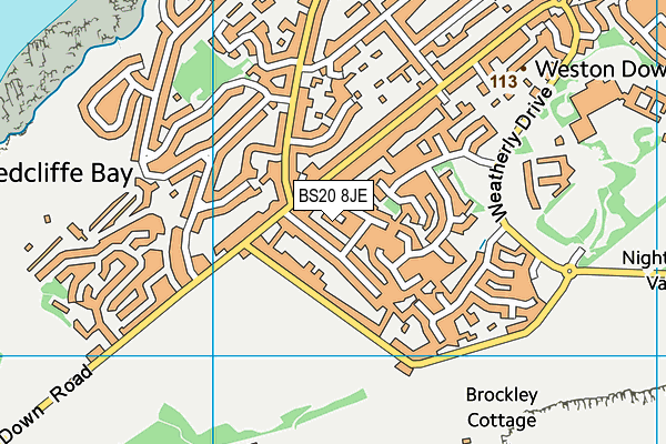 BS20 8JE map - OS VectorMap District (Ordnance Survey)