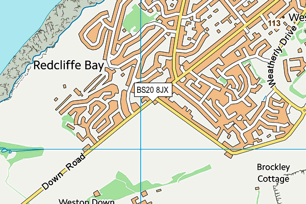 BS20 8JX map - OS VectorMap District (Ordnance Survey)