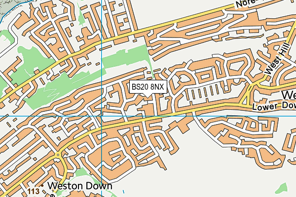 BS20 8NX map - OS VectorMap District (Ordnance Survey)