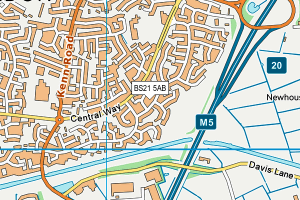 BS21 5AB map - OS VectorMap District (Ordnance Survey)