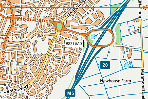 BS21 5AD map - OS VectorMap District (Ordnance Survey)