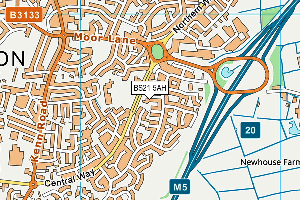 BS21 5AH map - OS VectorMap District (Ordnance Survey)