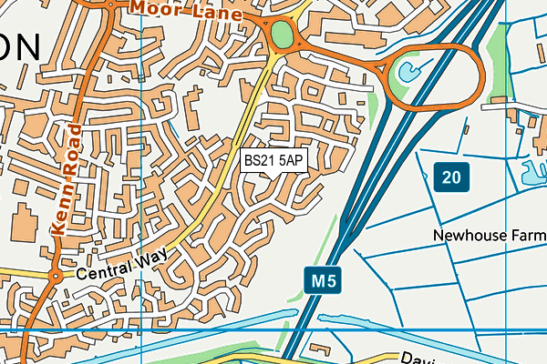 BS21 5AP map - OS VectorMap District (Ordnance Survey)