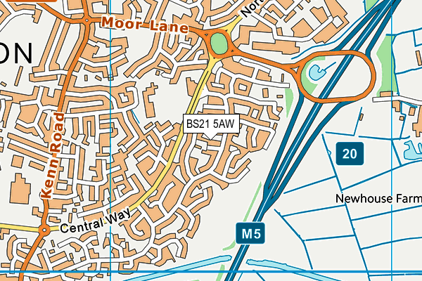 BS21 5AW map - OS VectorMap District (Ordnance Survey)