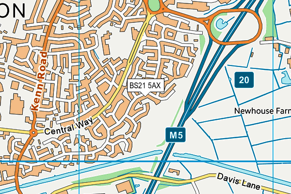 BS21 5AX map - OS VectorMap District (Ordnance Survey)