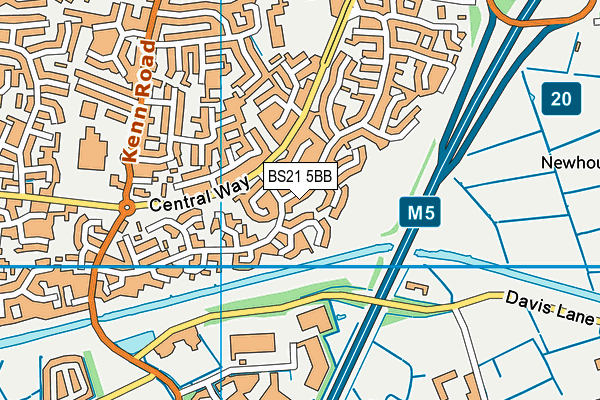 BS21 5BB map - OS VectorMap District (Ordnance Survey)