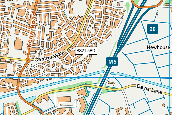 BS21 5BD map - OS VectorMap District (Ordnance Survey)