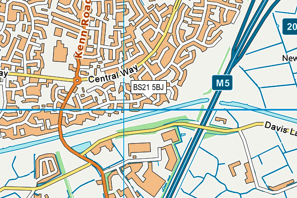 BS21 5BJ map - OS VectorMap District (Ordnance Survey)