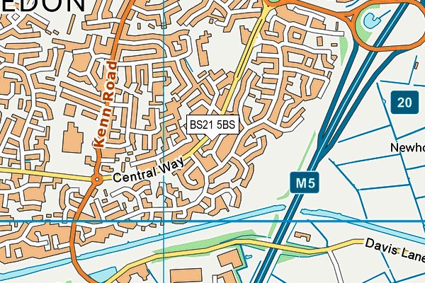BS21 5BS map - OS VectorMap District (Ordnance Survey)