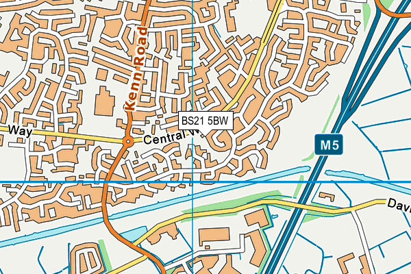 BS21 5BW map - OS VectorMap District (Ordnance Survey)