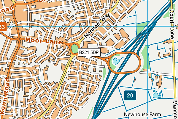 BS21 5DP map - OS VectorMap District (Ordnance Survey)