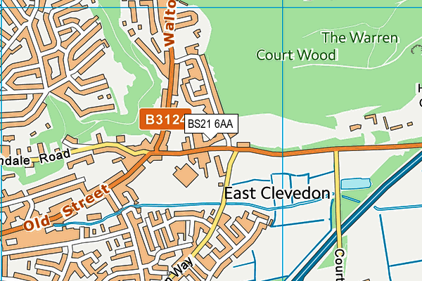 BS21 6AA map - OS VectorMap District (Ordnance Survey)