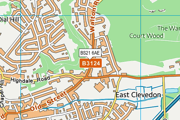 BS21 6AE map - OS VectorMap District (Ordnance Survey)