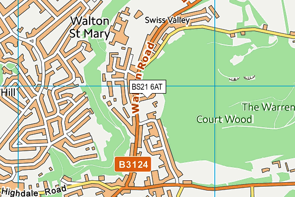 BS21 6AT map - OS VectorMap District (Ordnance Survey)