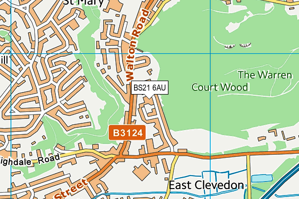All Saints Church of England Primary School map (BS21 6AU) - OS VectorMap District (Ordnance Survey)