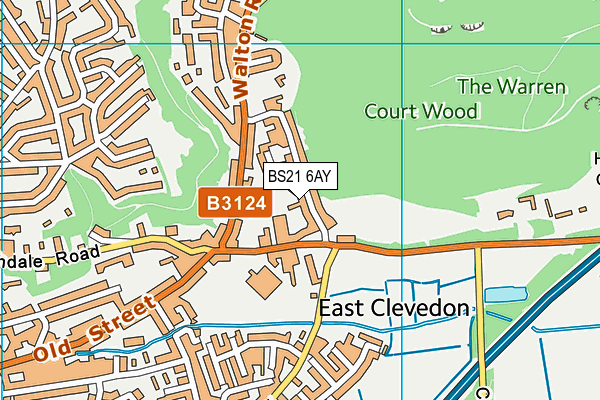 BS21 6AY map - OS VectorMap District (Ordnance Survey)