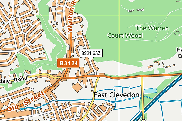 BS21 6AZ map - OS VectorMap District (Ordnance Survey)