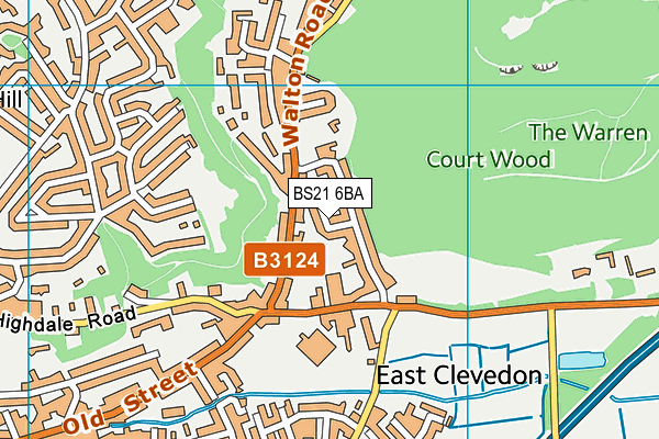 BS21 6BA map - OS VectorMap District (Ordnance Survey)