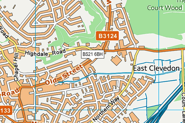 BS21 6BH map - OS VectorMap District (Ordnance Survey)