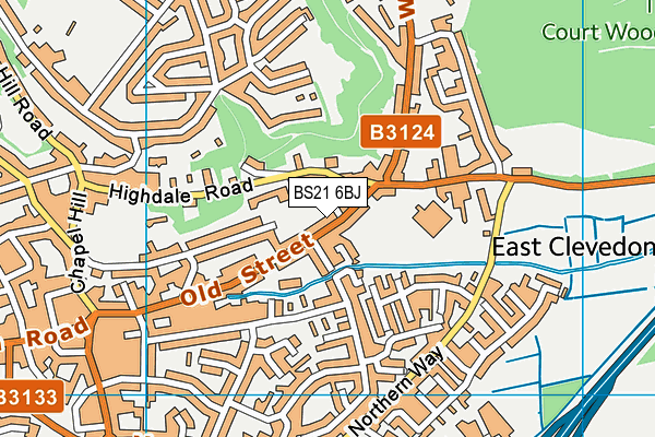 BS21 6BJ map - OS VectorMap District (Ordnance Survey)